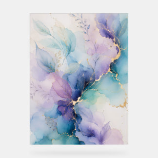 Panneau Acrylique Abstrait Fleur Pastel