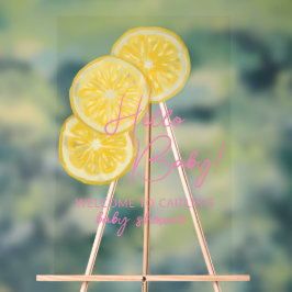 Panneau acrylique citron baby shower de bienvenue