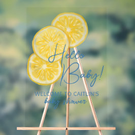 Panneau acrylique citron baby shower de bienvenue