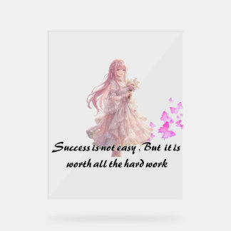 PANNEAU ACRYLIQUE MOTIVATION FILLE ANIME - RÉUSSIT