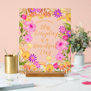 Panneau acrylique pour jardin floral