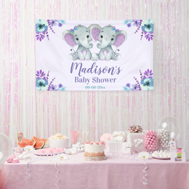 Panneau arrière de la bannière Twin Floral Tableto (Fête)