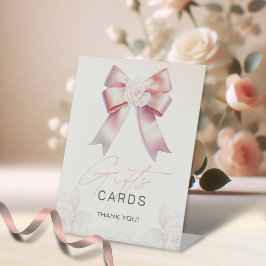 Panneau Baby shower Floral Bow rose Cadeaux/Cartes