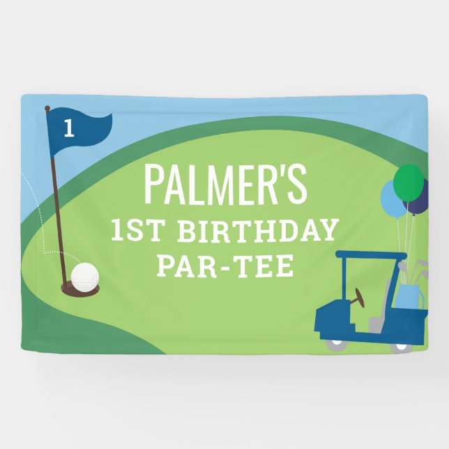 Panneau bannière Par-Tee d'anniversaire pour Golf  (Horizontal)