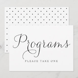 Panneau Black Dainty Script Programmes de mariage