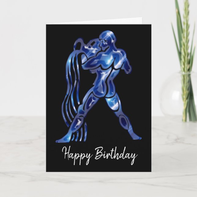 Panneau bleu Aquarius Carte d'anniversaire (Devant)