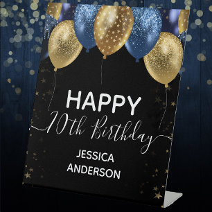 Panneau Bleu Gold Joyeux 70e Anniversaire