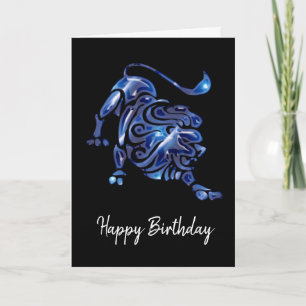 Panneau bleu Leo Carte d'anniversaire