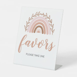 Panneau Boho Rainbow Favors, Baby shower 8 x 10"