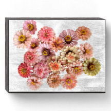 Panneau Bois Unicorn Zinnias