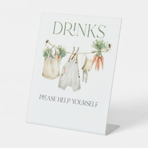 Panneau Boissons du Baby shower agricole cultivé l