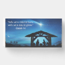 Panneau Boîte en bois de Noël religieuse personnal