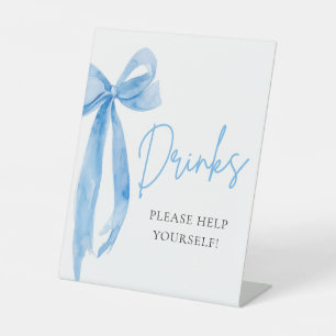 Panneau Bow Bow Elegant Dusty Blue Watercolor