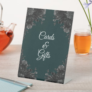 Panneau cadeau Cartes gothiques Roses en gris noir