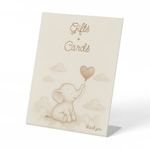 Panneau Cadeaux & Cartes pour Baby shower Eléphant