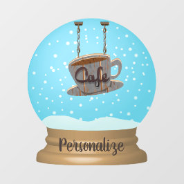 Panneau café enneigement globe fenêtre accrochage
