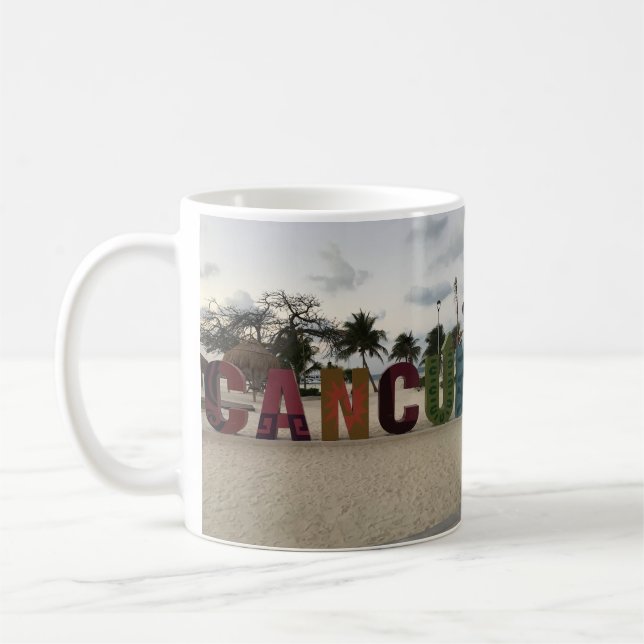 Panneau Cancun - Playa Delfines, Mexique Mug (Gauche)