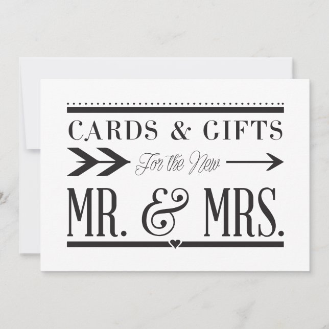 Panneau Cartes & Cadeaux de Mariage (Devant)
