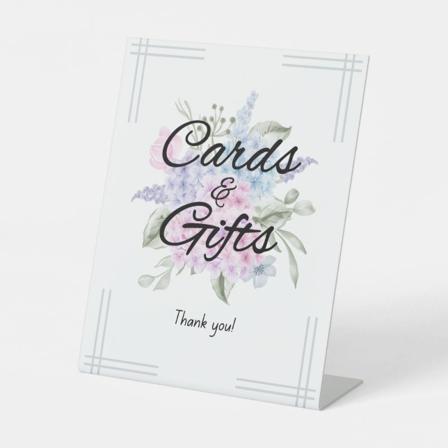 Panneau Cartes de mariage et cadeaux (Recto)