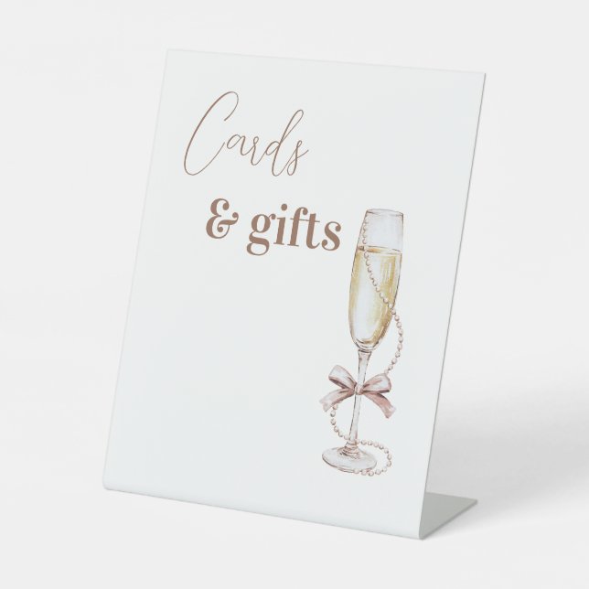Panneau Cartes et cadeaux Champagne et Perles (Recto)