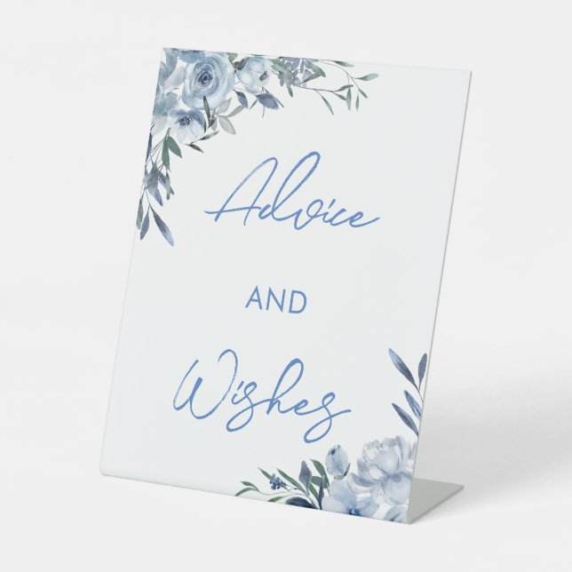 Panneau Cartes et Vœux Floraux Bleu Poussiéreux Él (Recto)