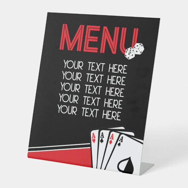 Panneau central du menu du jeu de poker Casino (Recto)