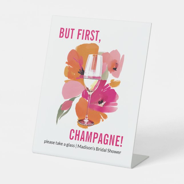 Panneau Champagne Fête des mariées personnalisée (Recto)