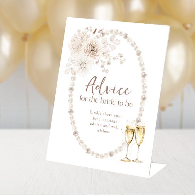 Panneau Conseils de Fête des mariées (Bridal Shower Advice Sign
)