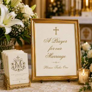 Panneau d'affichage de carte de prière de mariage