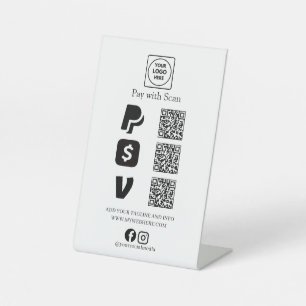 Panneau d'affichage de code QR noir pour paiement
