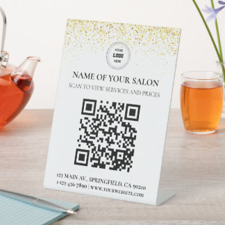 Panneau d'affichage du service de salon de code QR
