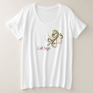 Panneau d'appel Personnaliser T-shirt Gold Scroll 