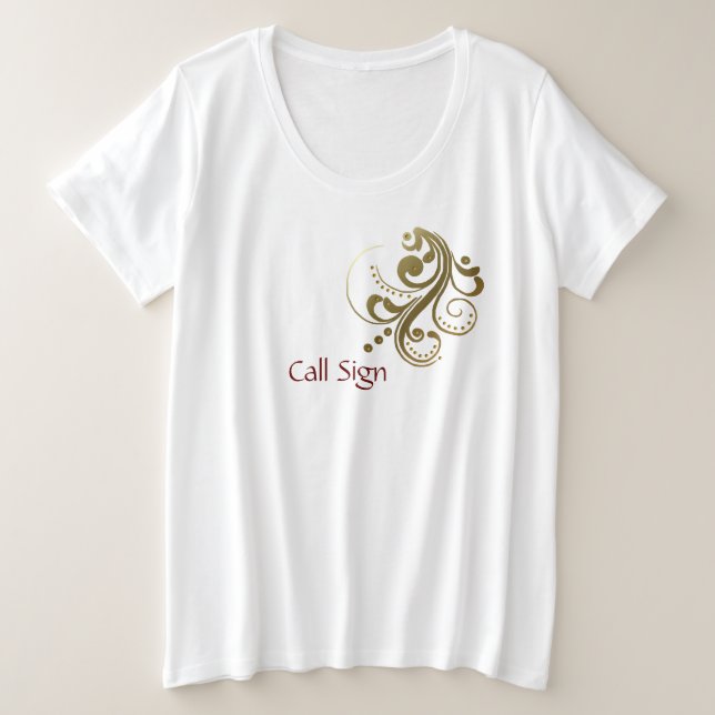 Panneau d'appel Personnaliser T-shirt Gold Scroll  (Design devant)