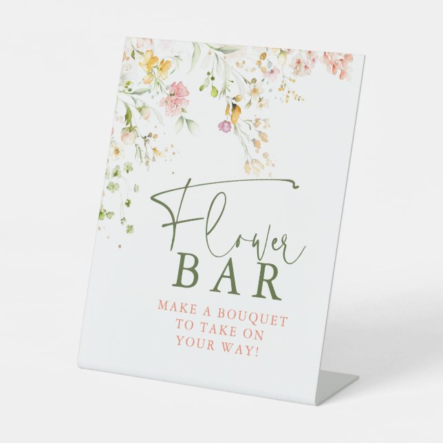 Panneau de bar à fleurs thème fleurs sauvages (Recto)