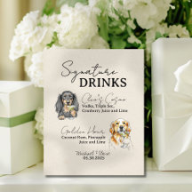 Panneau de bar de boissons signatures pour mariage