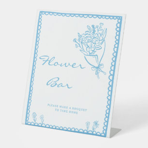 Panneau de bar Fleur en fleurs bébé dessiné à la m