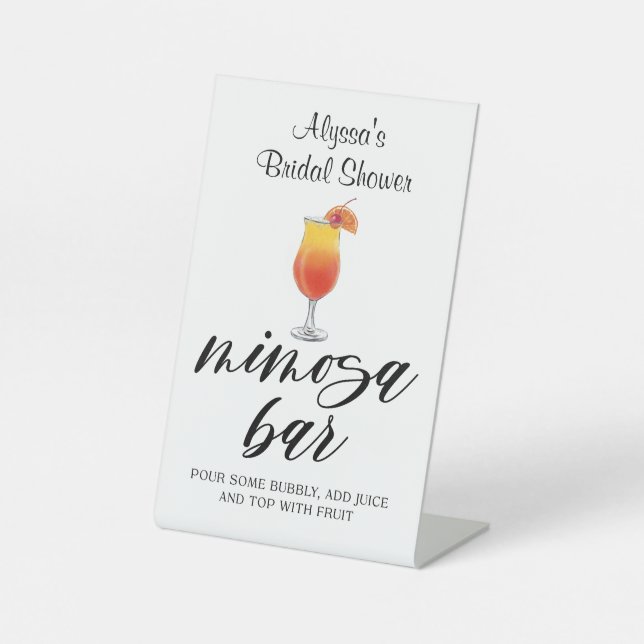 Panneau de barre Mimosa Aquarelle personnalisable (Recto)