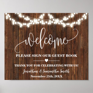Panneau de bienvenue à notre livre d'or Mariage we