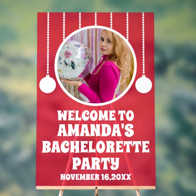 Panneau de bienvenue à une fête de Bachelorette en (Neutre)