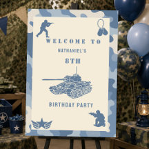Panneau de bienvenue d'anniversaire de Soldat de C