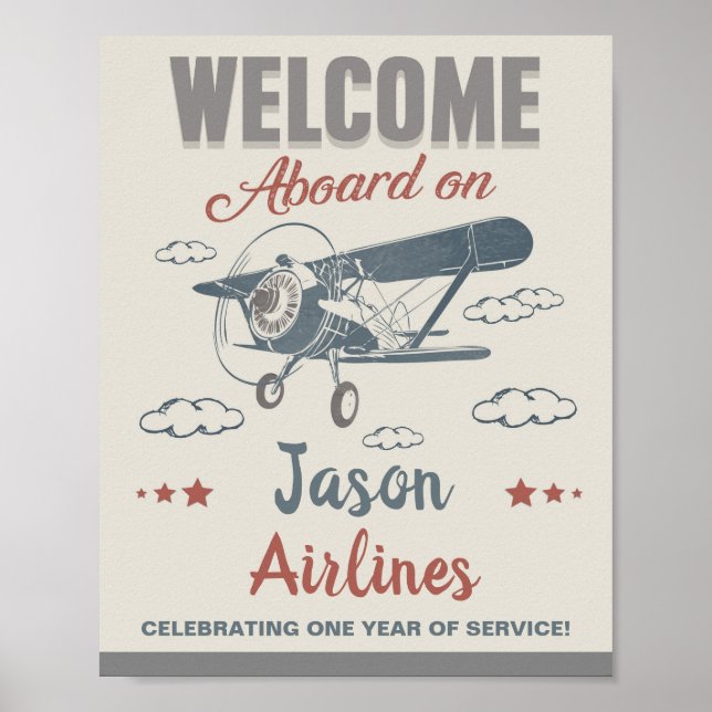 Panneau de bienvenue de l'avion - Poster de l'avio (Devant)
