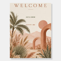 Panneau de bienvenue de mariage botanique personna
