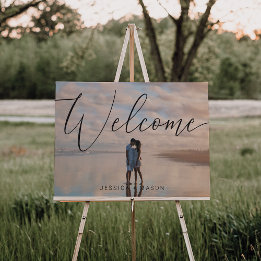 Panneau de bienvenue de mariage élégant minimal av
