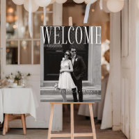 Panneau de bienvenue de mariage photo affiche sur 