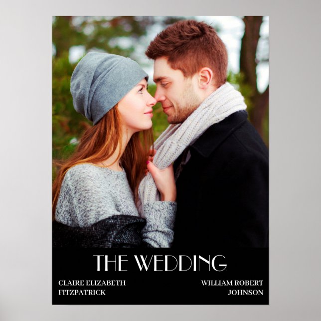 Panneau de bienvenue de mariage style affiche de f (Devant)