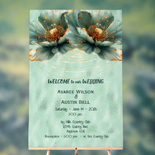 Panneau de bienvenue en acrylique pour invitation