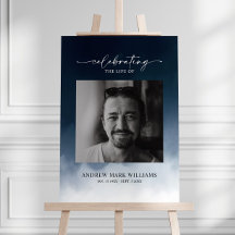 Panneau de bienvenue funéraire élégant minimaliste