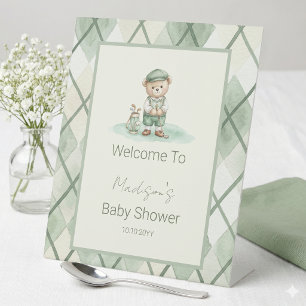 Panneau de Bienvenue Golf Sage Vert Baby Shower