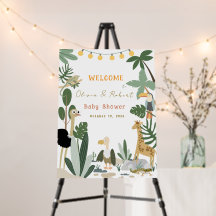 Panneau de bienvenue modifiable pour Baby Shower J