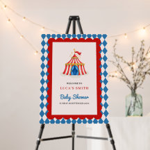 Panneau de bienvenue pour baby shower Carnaval Cir